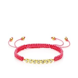 Juicy Couture Orange Rope Gold Tone Crystal Friendship Adjustable Bracelet NWT